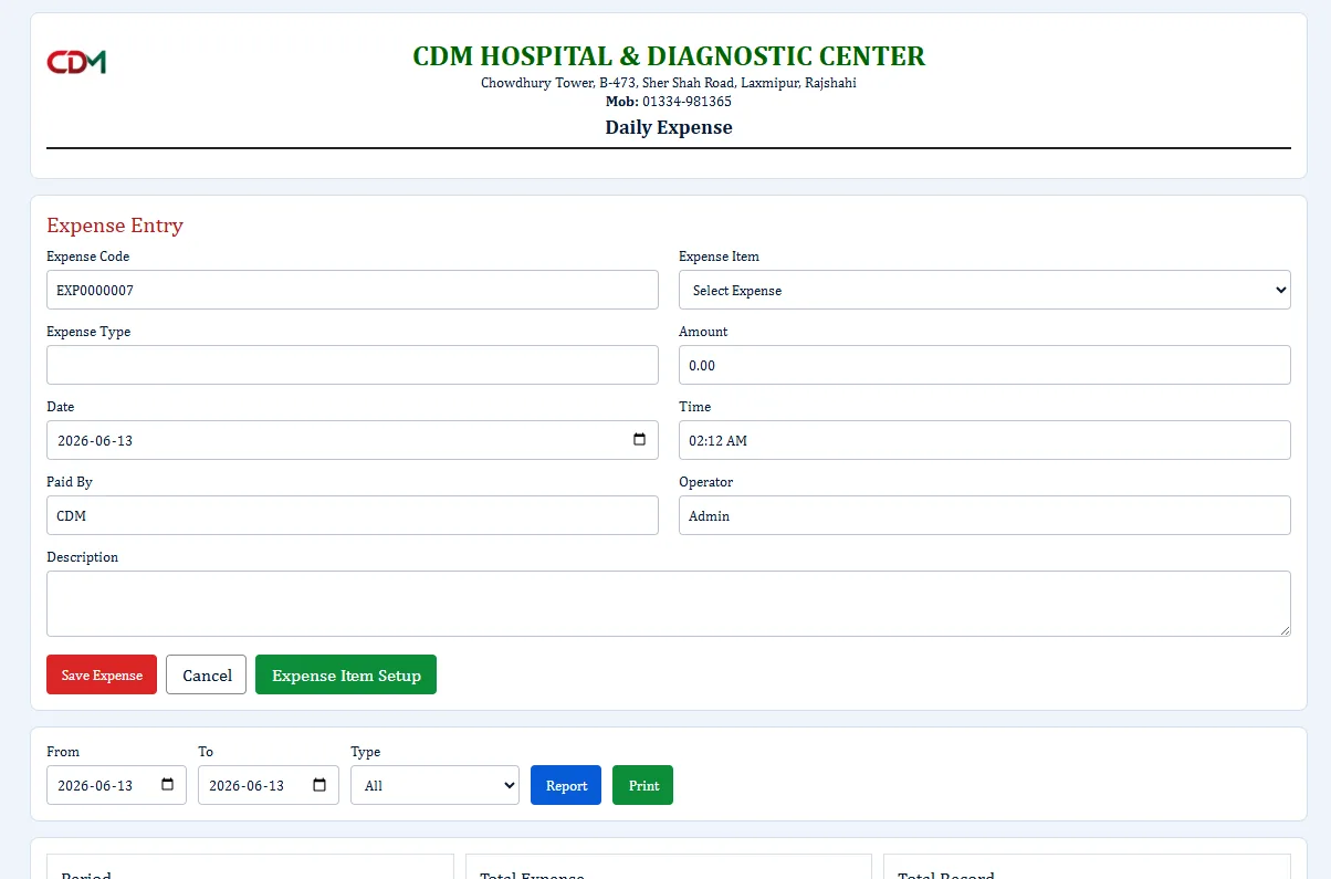 Daily Expense - Hospital Software BD screenshot